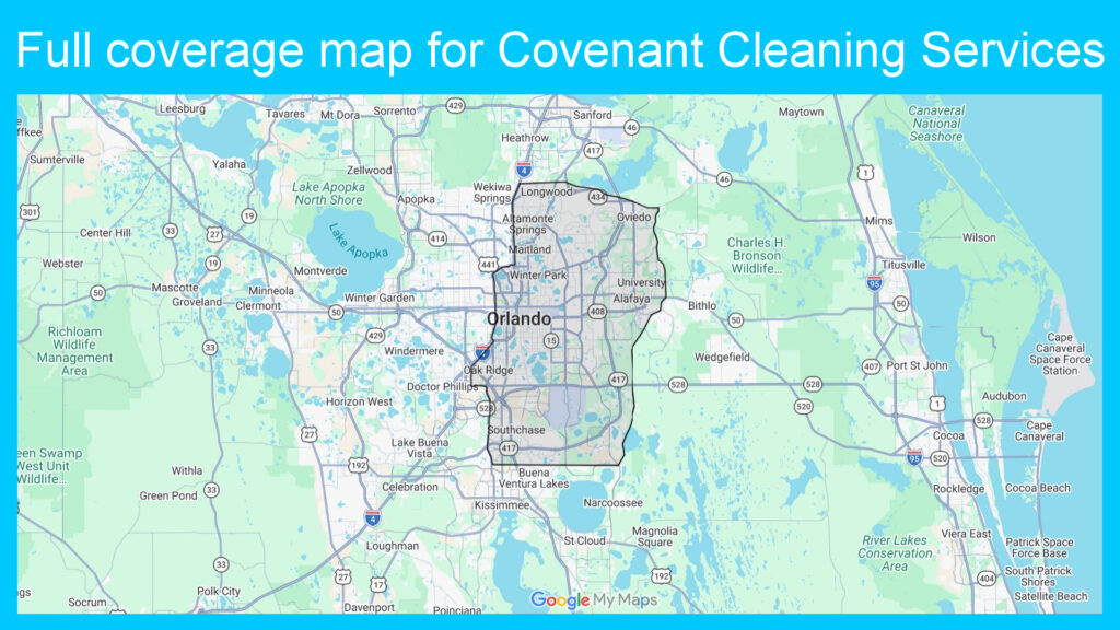 Full Orlando area coverage map for Covenant Cleaning Services