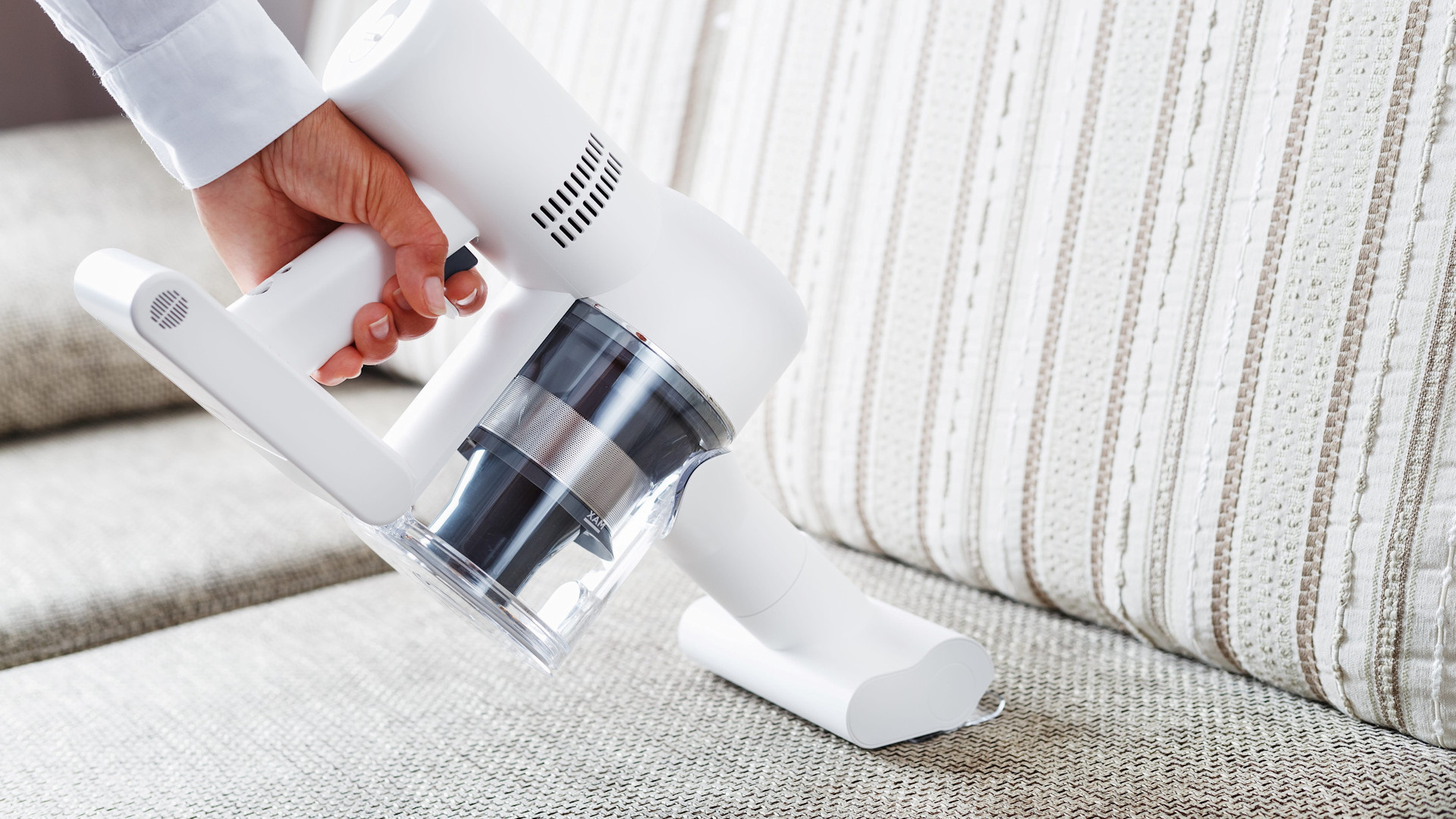 Cleaning with a hand held vacuum
